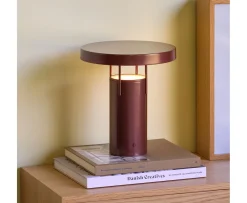 Hübsch BringMe Portabel Lampa Mini Metallic Burgundy 20cm