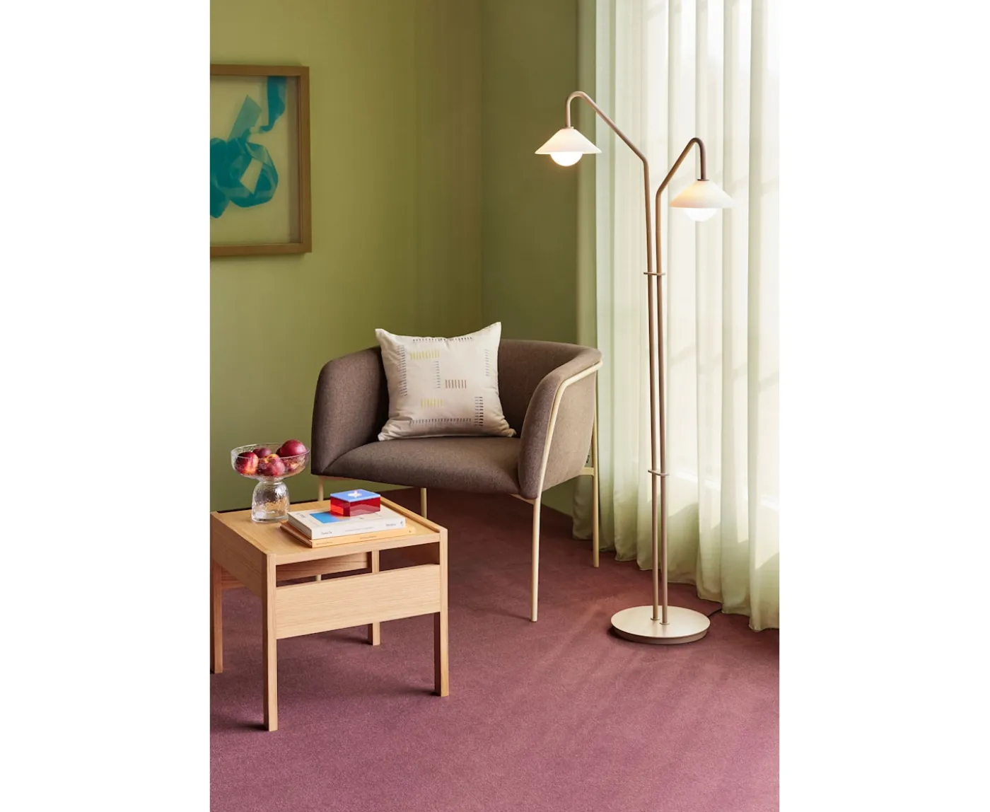 Hübsch Como Golvlampa Beige 165cm