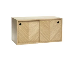 Hübsch Herringbone Vägghängt Sängbord FSC