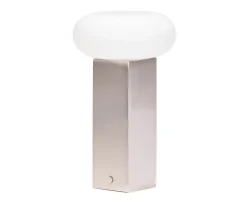 Hübsch Low Portabel Lampa Nickel 20cm