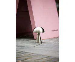 Hübsch Mush Portabel Bordslampa Nickel 20cm