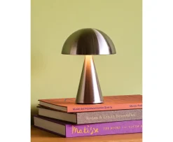 Hübsch Mush Portabel Bordslampa Nickel 20cm