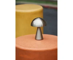 Hübsch Mush Portabel Bordslampa Nickel 20cm