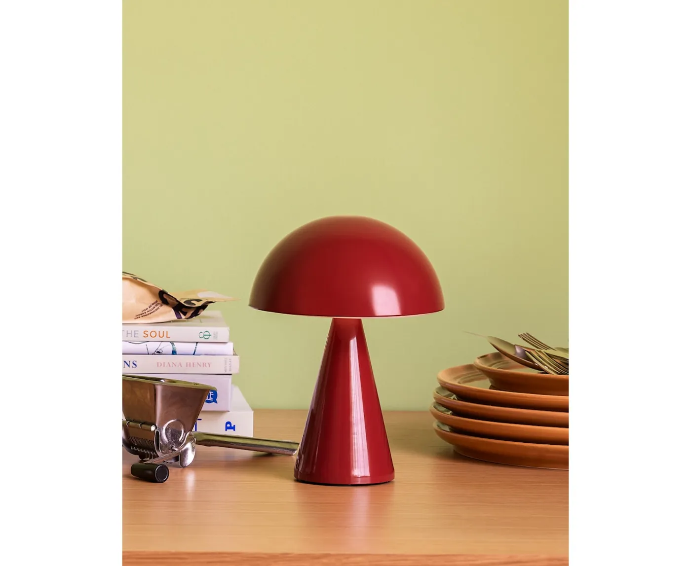 Hübsch Mush Portabel Bordslampa Röd 20cm