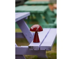 Hübsch Mush Portabel Bordslampa Röd 20cm