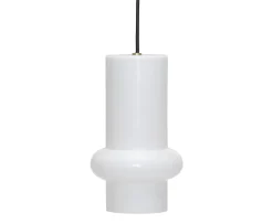 Hübsch Pilule Pendel Down Glossy White 25cm