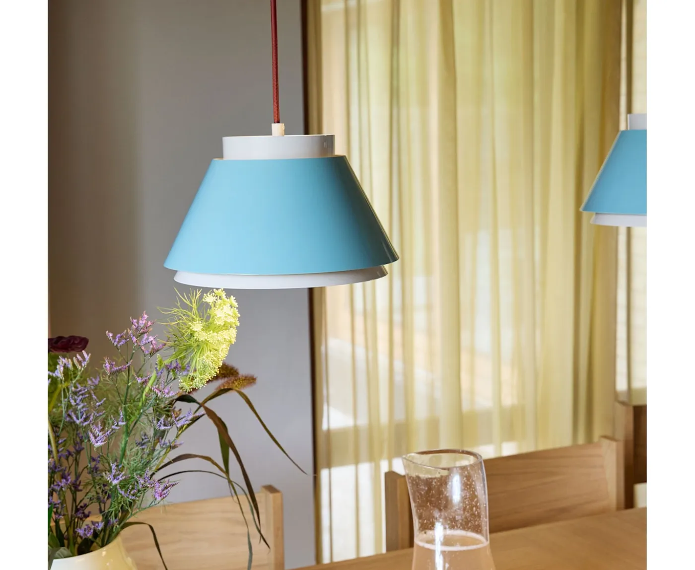 Hübsch Remi Taklampa Blue Beige 15cm