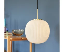 Hübsch Serene Taklampa Vit/Mässing Ø32cm
