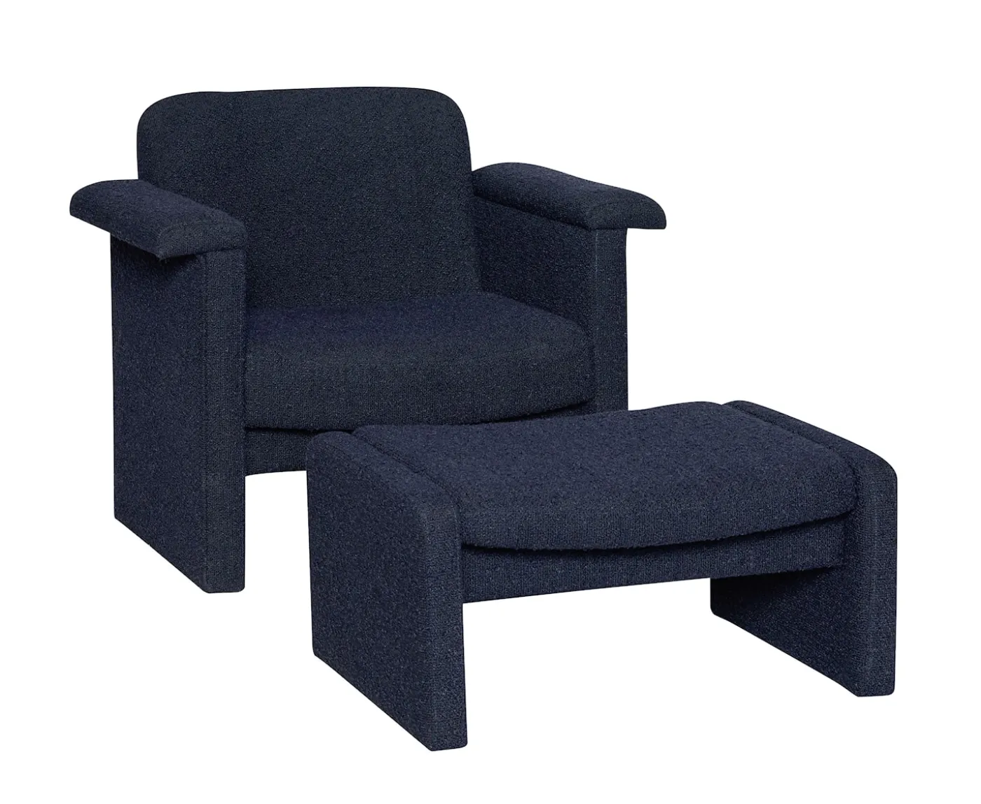 Hübsch Softy Loungestol med Fotpall Dark Blue