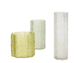 Hübsch Triple Vas Green Clear 3-pack
