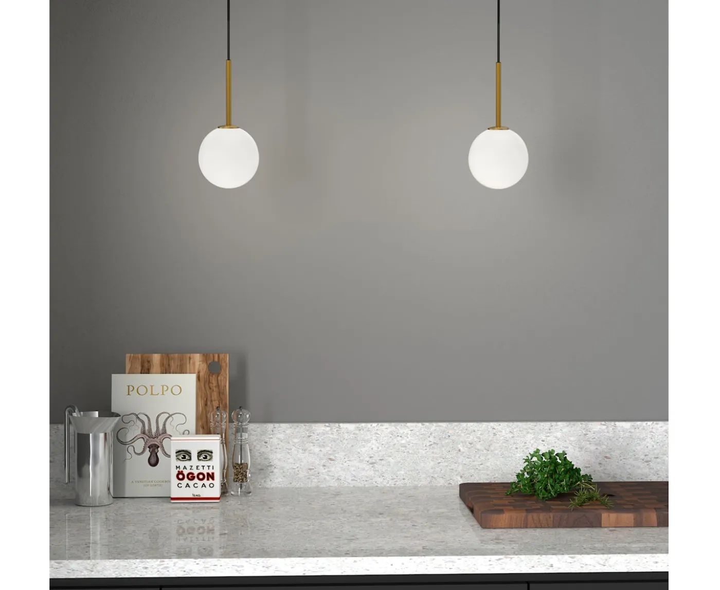 Herstal Ballon Taklampa Satin Brass