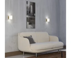 Herstal Evoke Vägglampa Satin brass/Opal glas Small