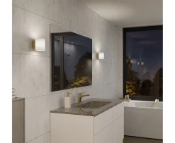 Herstal Evoke Vägglampa Satin brass/Opal glas Small