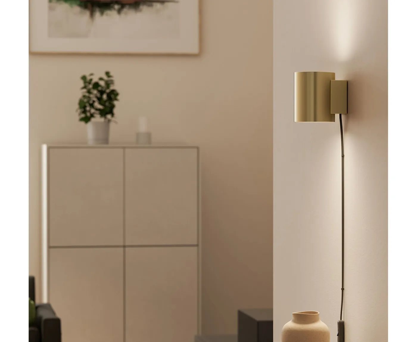 Herstal Evoke Vägglampa Satin brass Small