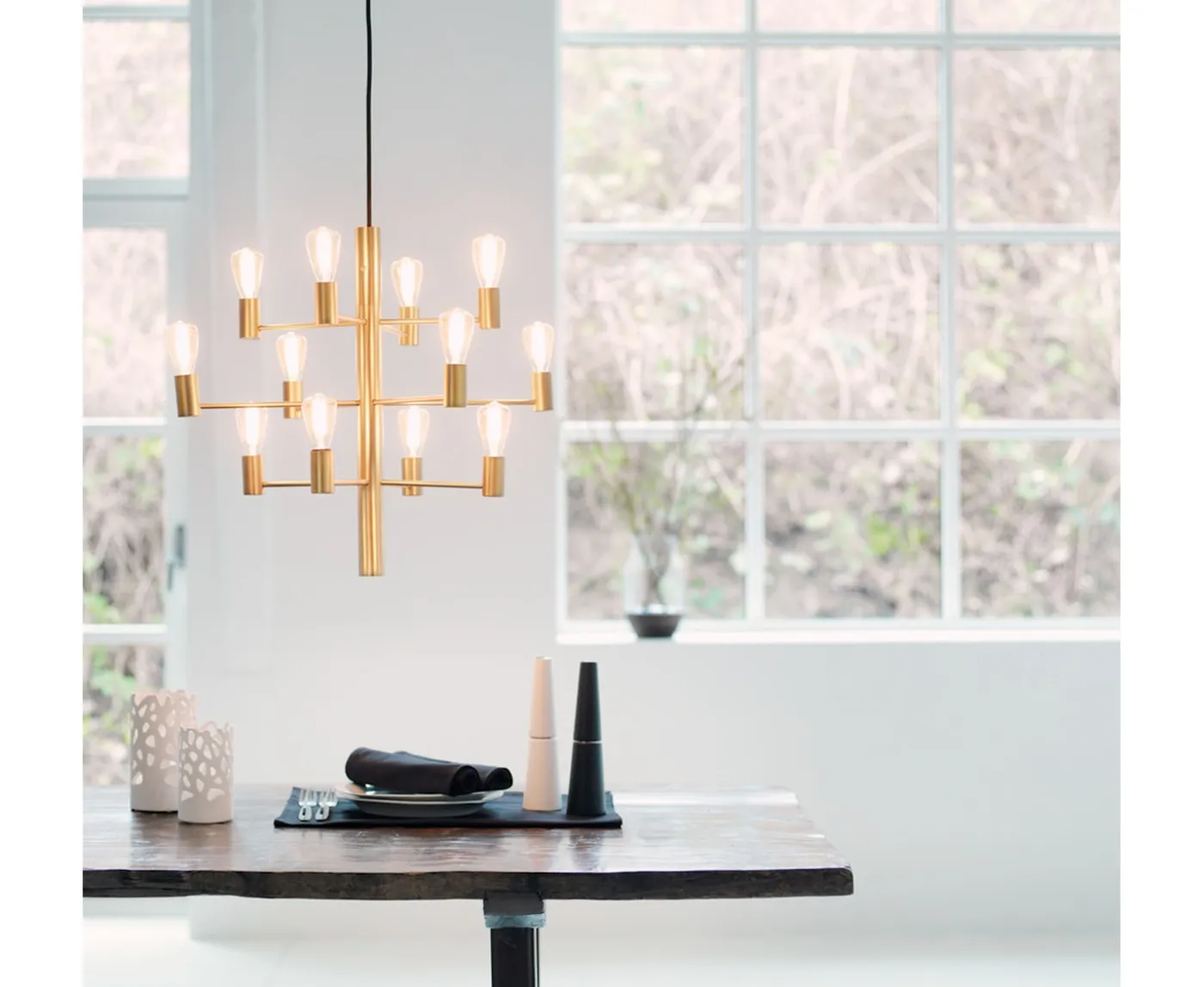 Herstal Manola 12 LED Taklampa Mässing Satin Brass