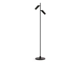 Herstal Pipeline Golvlampa Mattsvart Dubbel