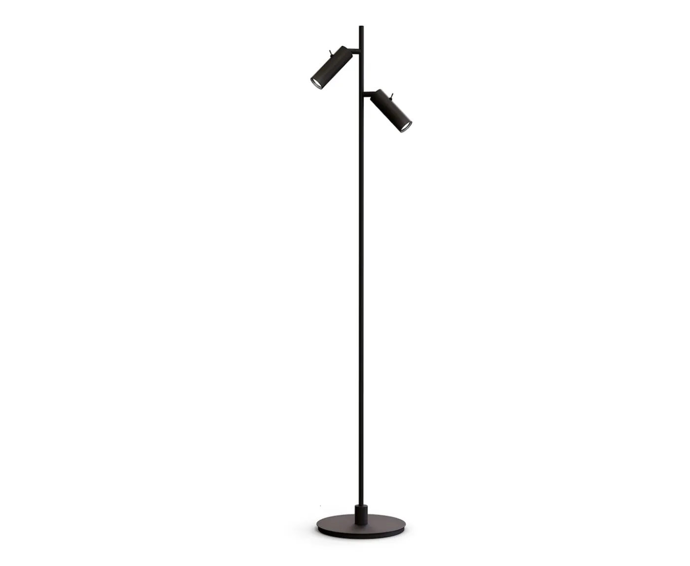 Herstal Pipeline Golvlampa Mattsvart Dubbel