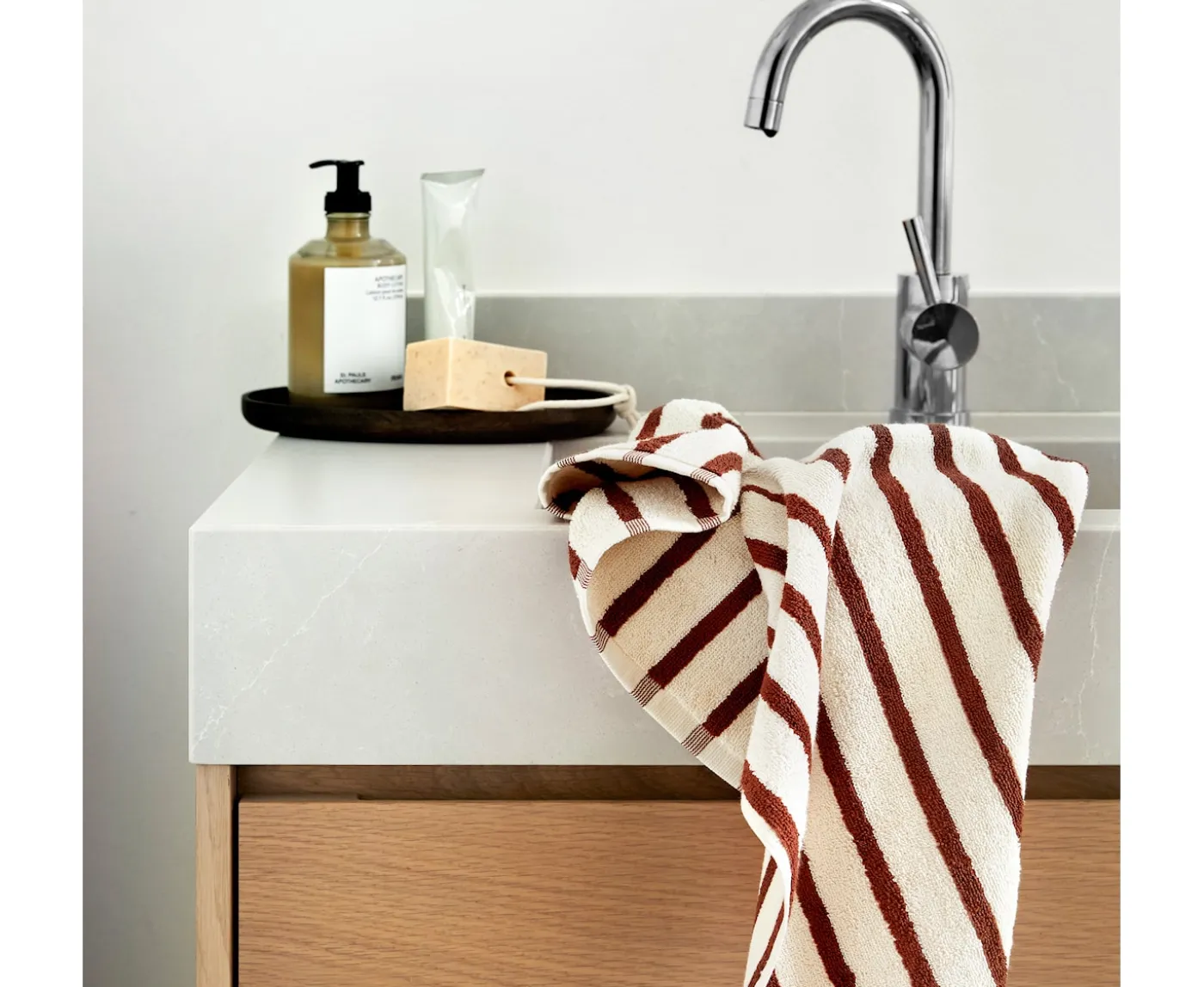 Høie Everyday Stripe Handduk Terrakotta 70x140