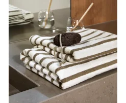 Høie Everyday Stripe Handduk Beige 70x140
