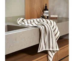 Høie Everyday Stripe Handduk Beige 70x140
