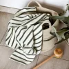 Høie Everyday Stripe Handduk Nordisk Grön 50x90