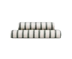 Høie Everyday Stripe Handduk Nordisk Grön 50x90