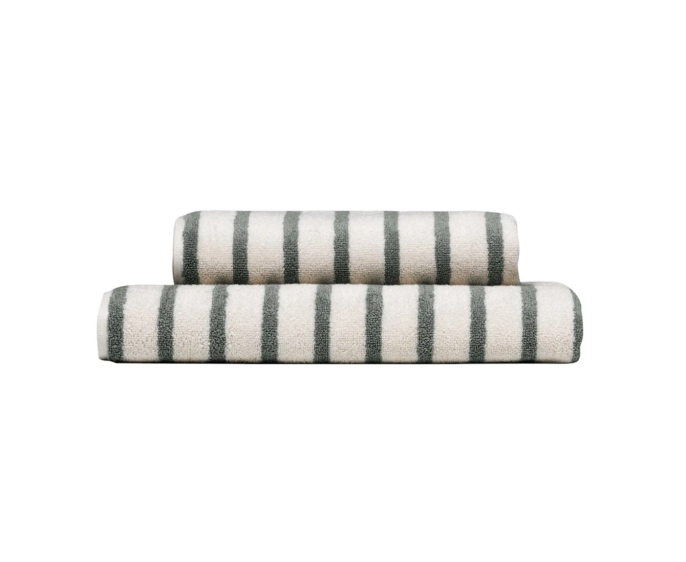 Høie Everyday Stripe Handduk Nordisk Grön 50x90