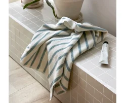 Høie Everyday Stripe Handduk Aqua 70x140