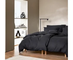 Høie Harmoni Formsytt Lakan Dämpad Svart 180x200