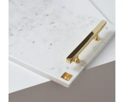 Hilke Collection Marmorbricka Vit/Guld