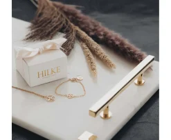 Hilke Collection Marmorbricka Vit/Guld