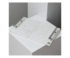Hilke Collection Marmorbricka Vit/Silver