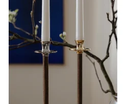 Hilke Collection Alto Basso Ljusstake Gold/Oak 39cm