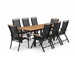Hillerstorp Nydala Stapelstol Svart/Teak