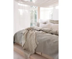 Himla Hannelin Pläd Linne Natural/White 130x170