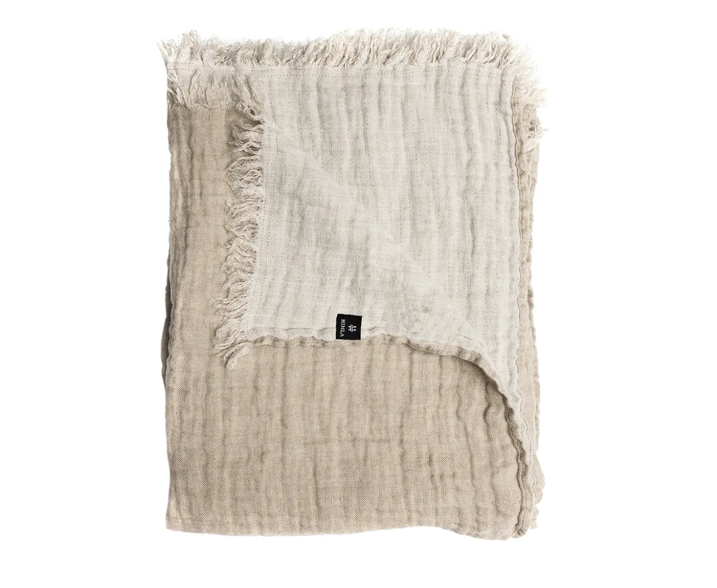 Himla Hannelin Pläd Linne Natural/White 130x170