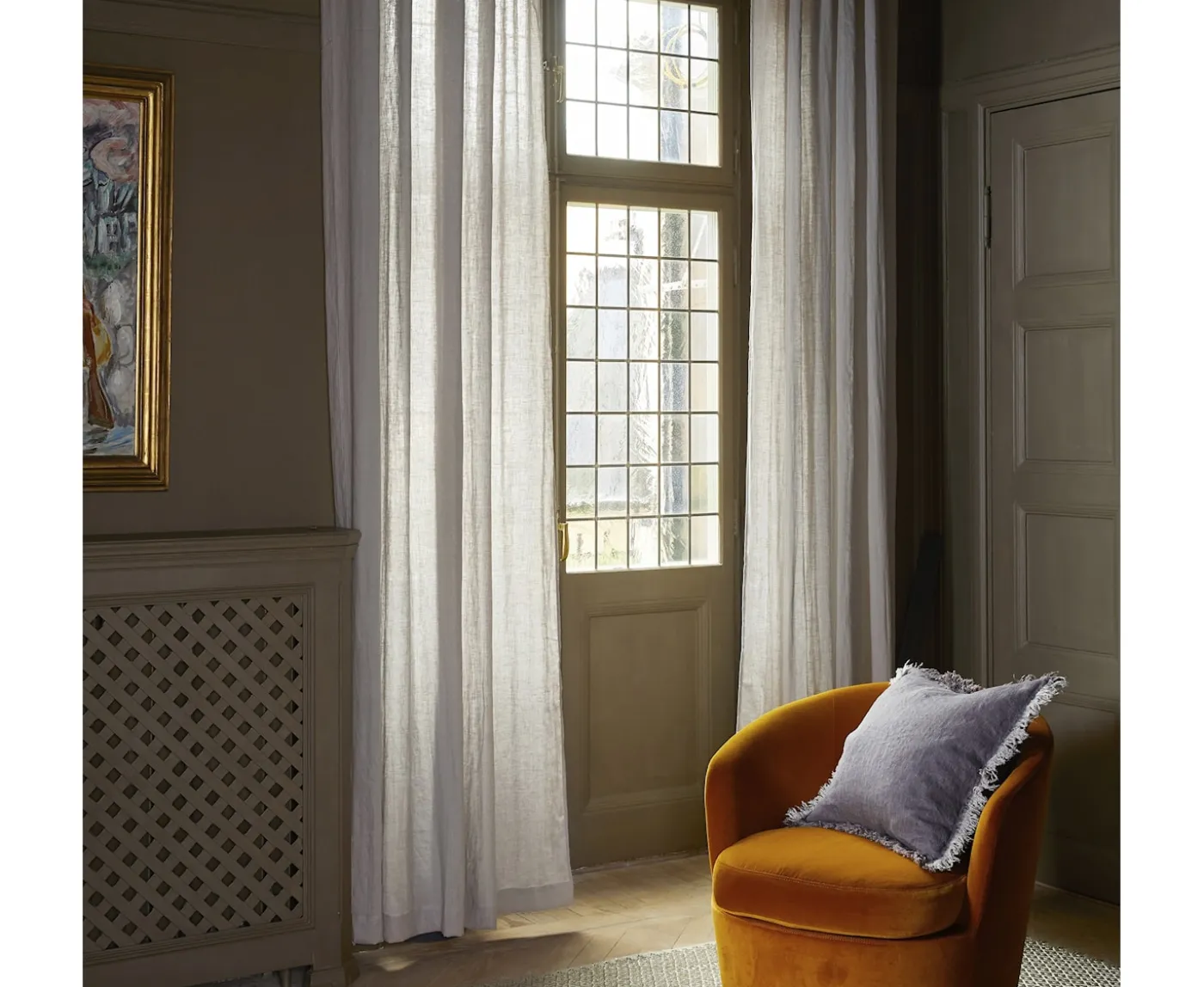 Himla Skylight Gardinlängd Linne White 280x290