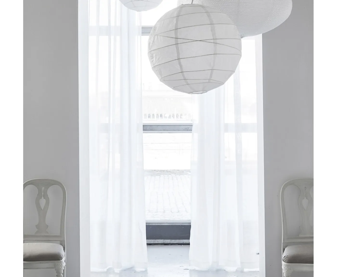 Himla Skylight Gardinlängd Linne White 280x290
