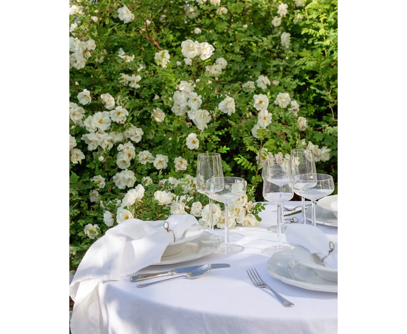 Himla Sunrise Duk Linne White Ø220