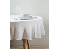 Himla Sunrise Duk Linne White Ø160