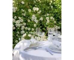 Himla Sunrise Duk Linne White Ø160