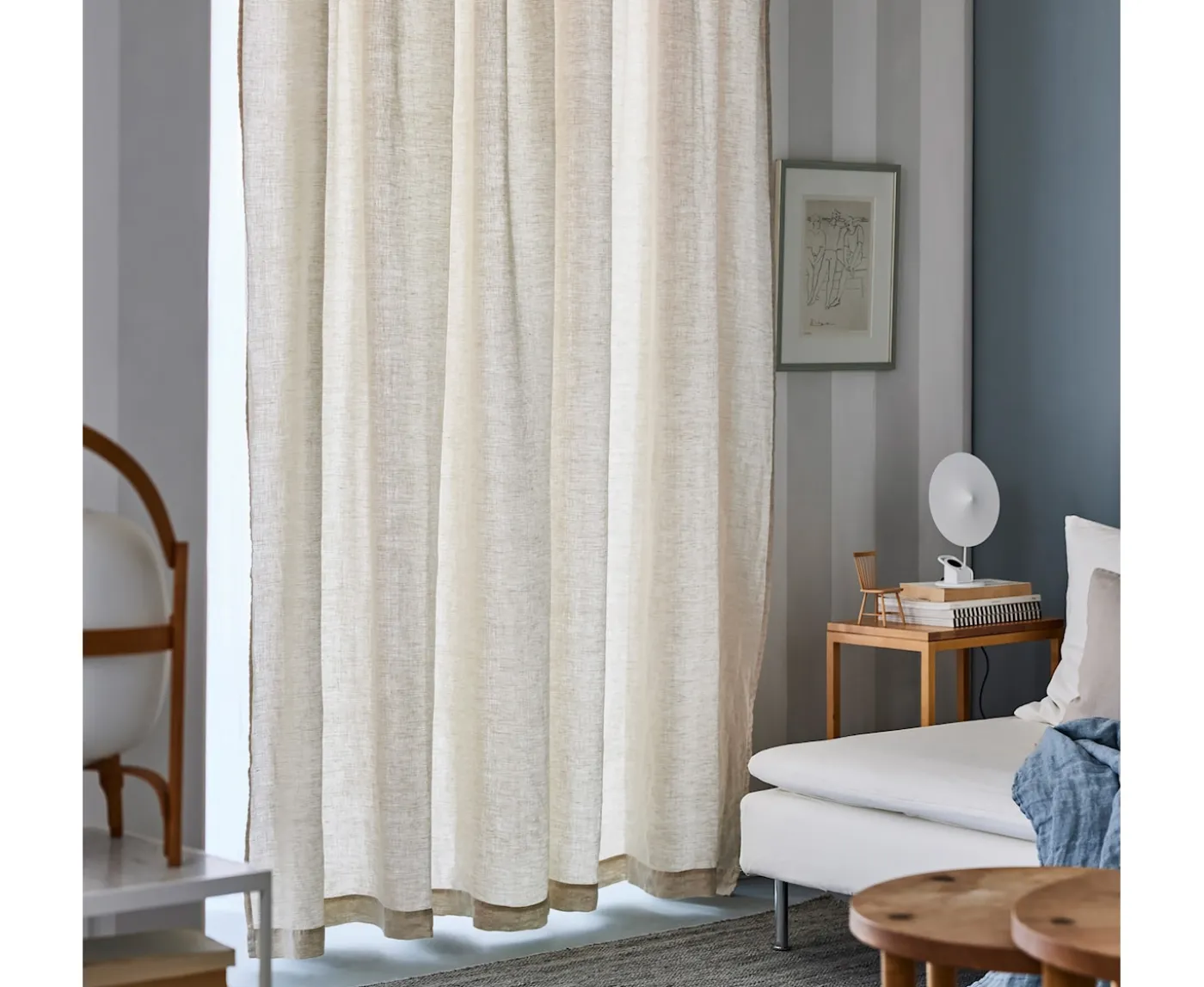 Himla Sunrise Gardinlängd Linne Oatmeal 280x250