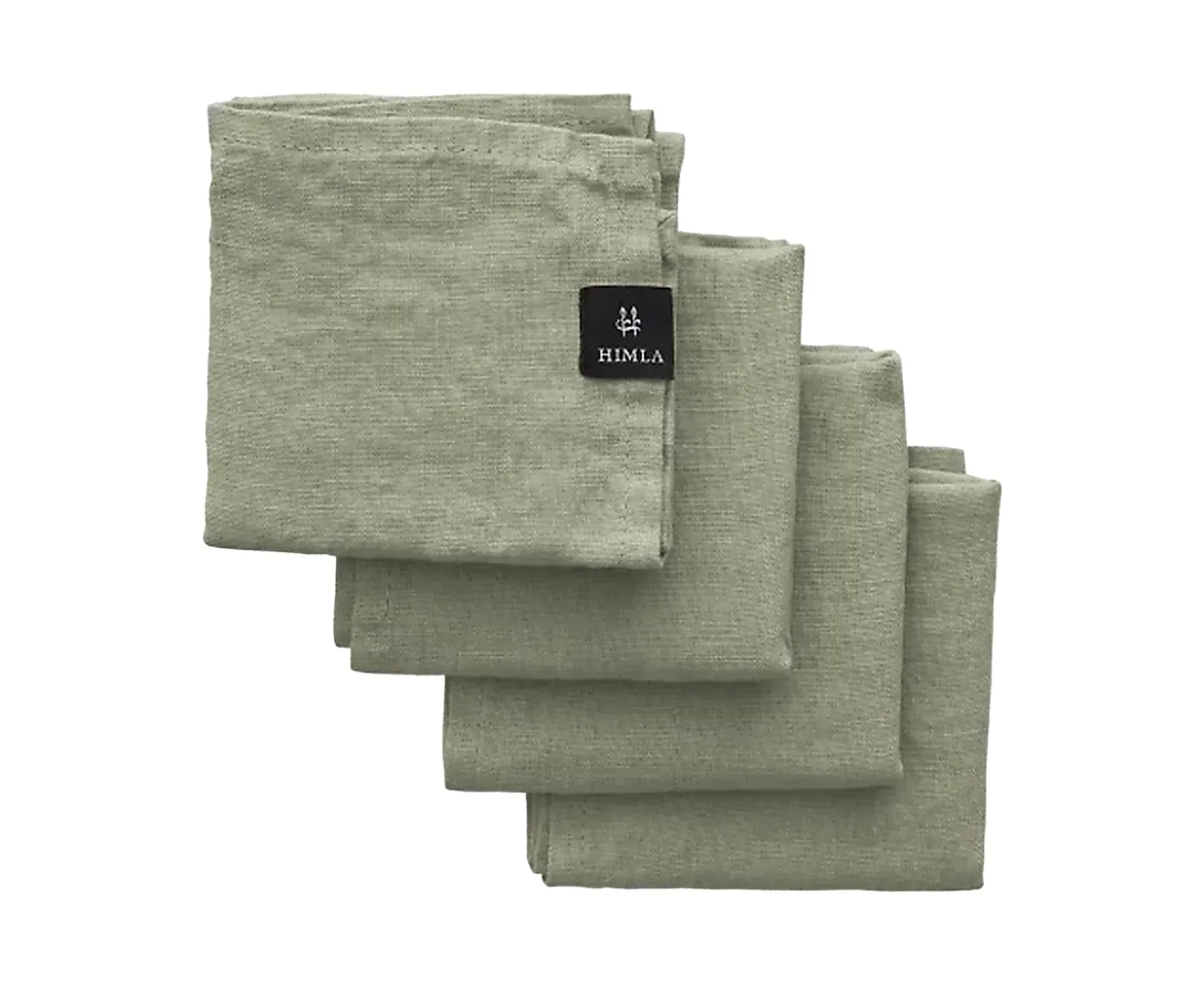 Himla Sunshine Linne Servett Sage 4-pack