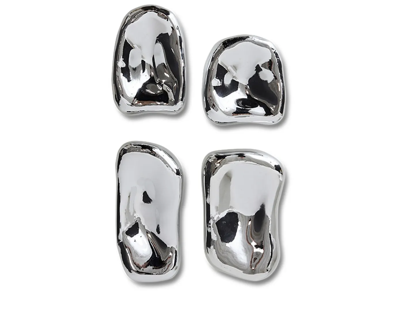 HKliving Glasskulptur Chrome 4-pack
