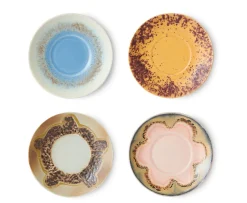 HKliving 70s Ceramics Assiett Ocean 4-pack