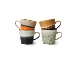 HKliving 70s Ceramics Cappuccinokopp Verve 4-pack