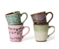 HKliving 70s Ceramics Espressokopp Brutalism 4-pack