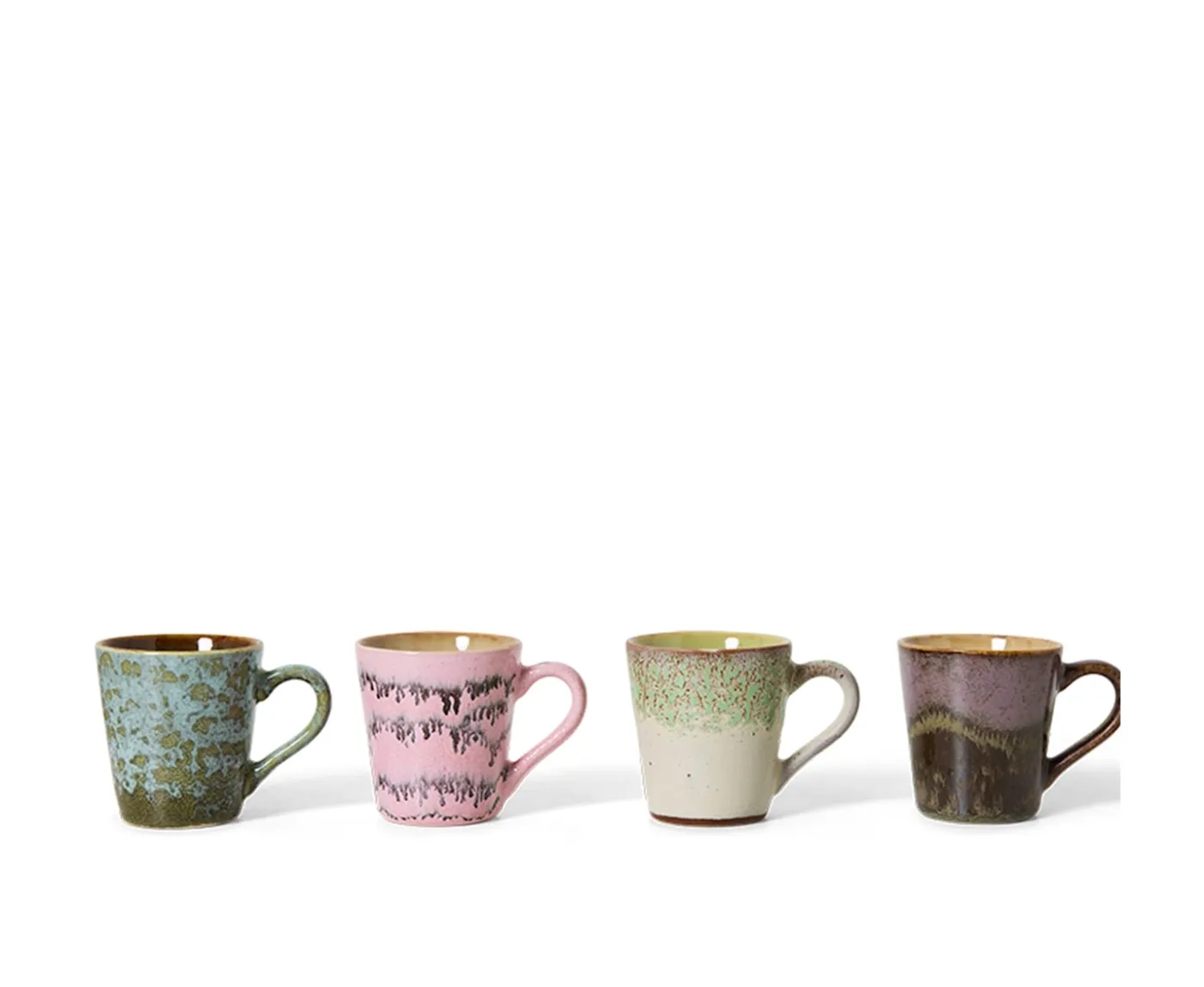 HKliving 70s Ceramics Espressokopp Brutalism 4-pack