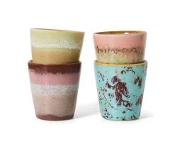 HKliving 70s Ceramics Kaffekopp Futurism 4-pack