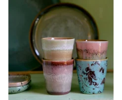 HKliving 70s Ceramics Kaffekopp Futurism 4-pack